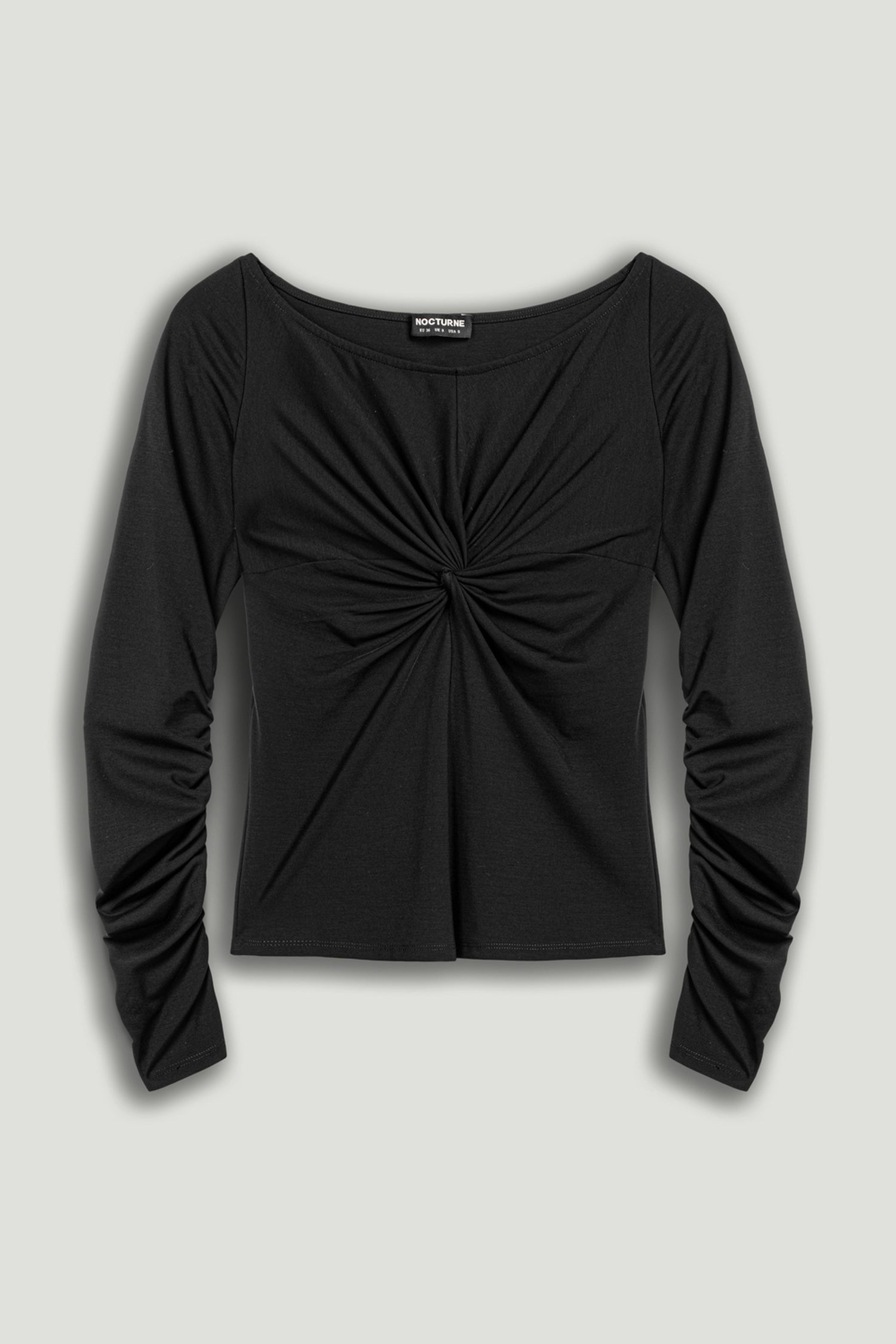 Ruched Front Fitted Long Sleeve Top