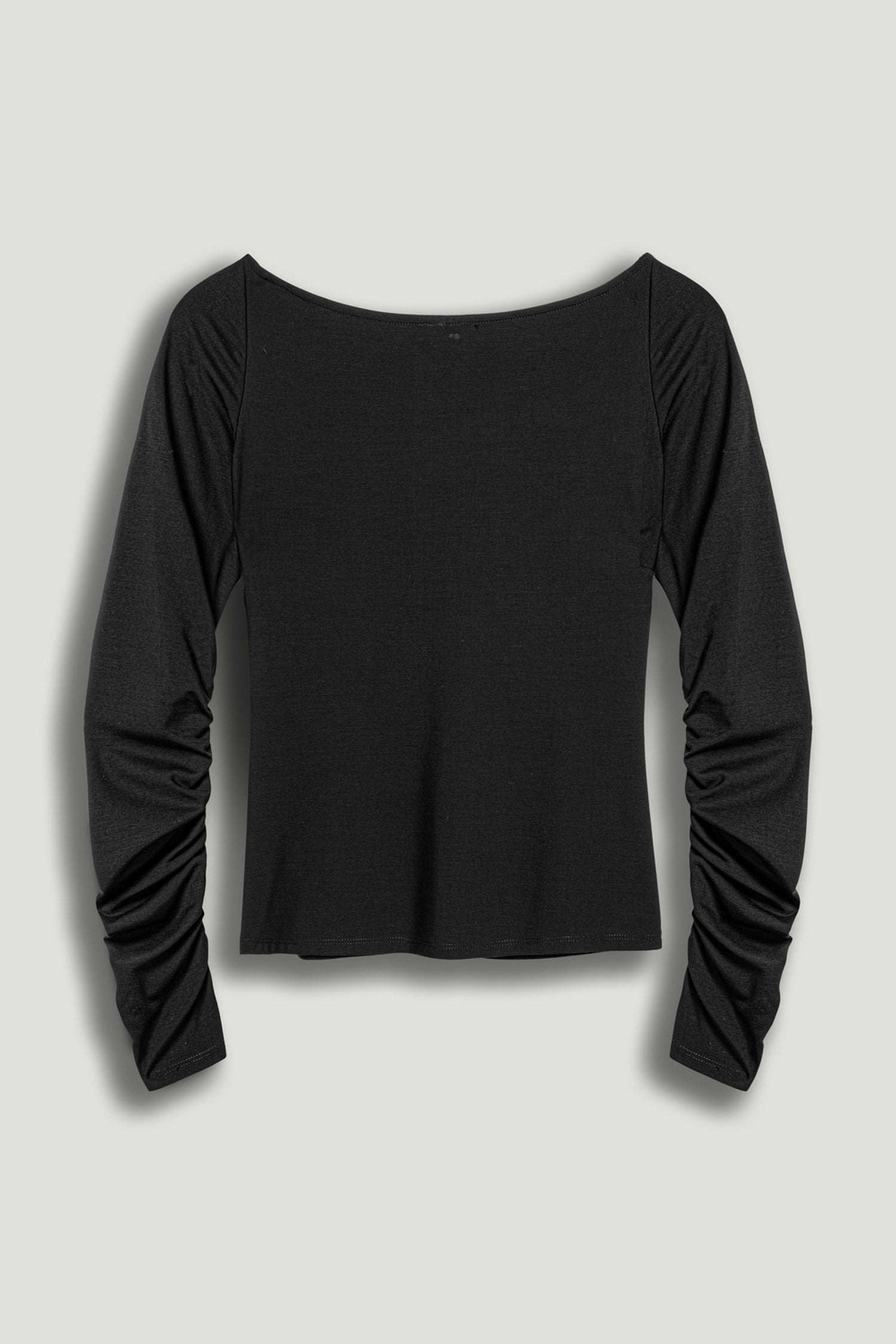 Ruched Front Fitted Long Sleeve Top