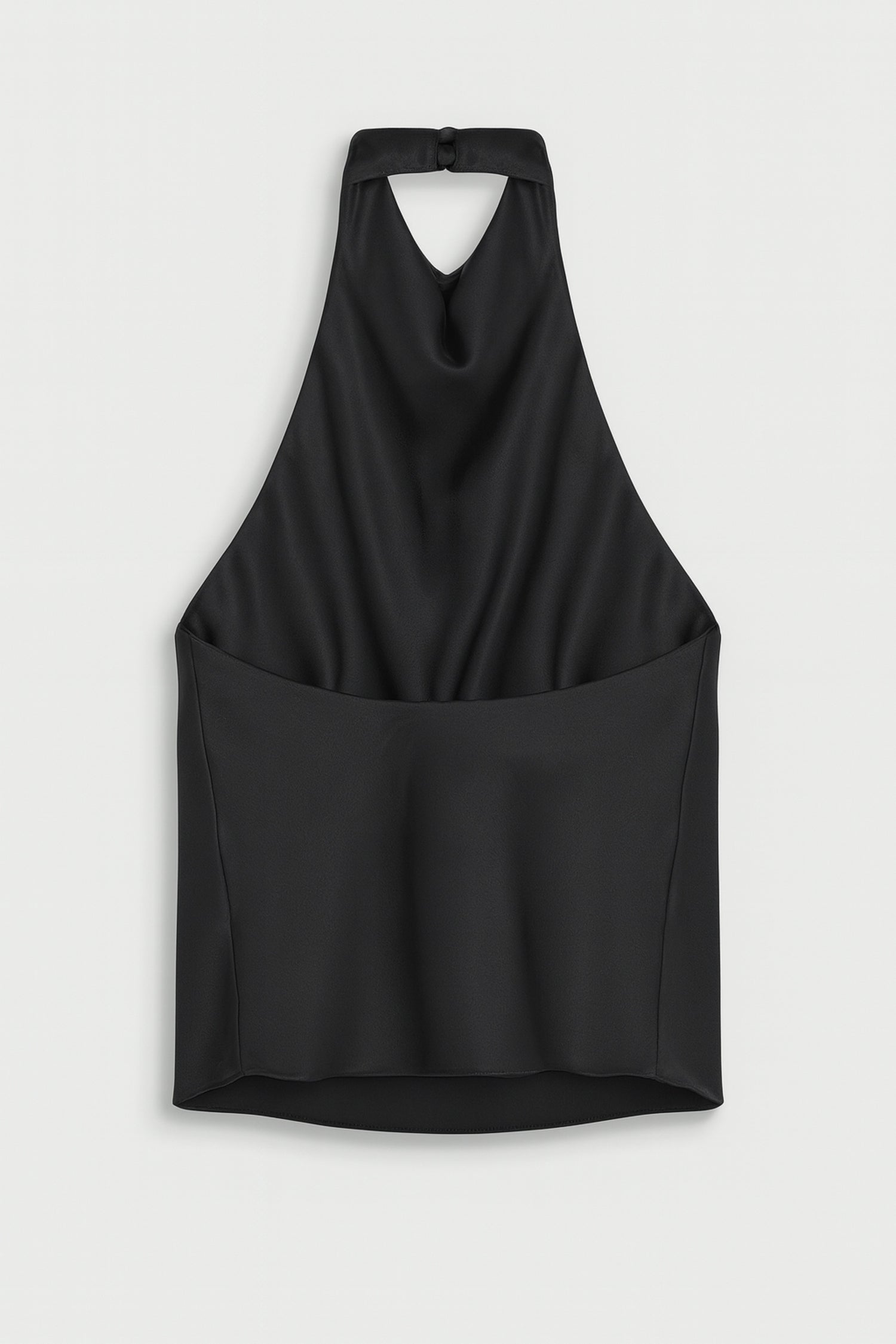 Satin Halter-Neck Draped Top