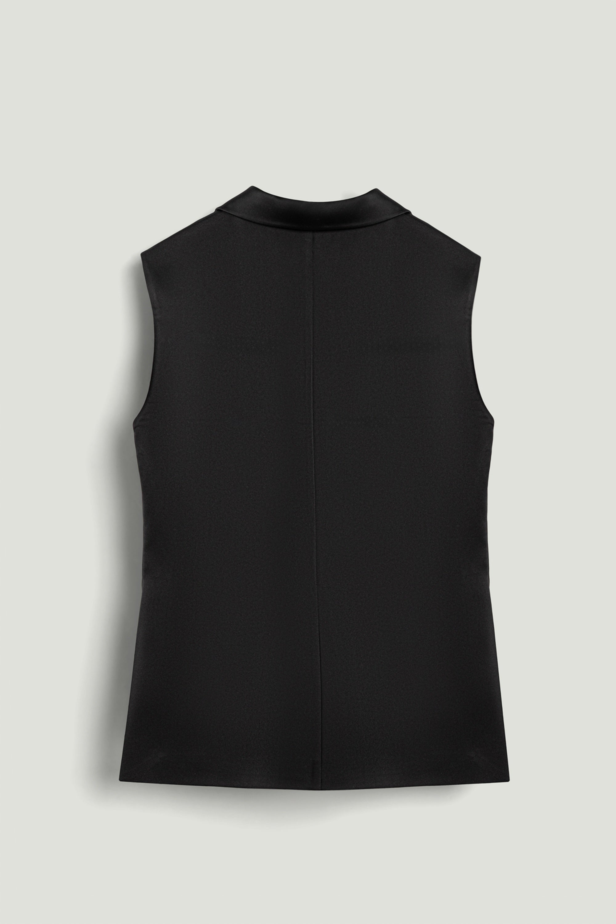 Asymmetric Buttoned Longline Vest