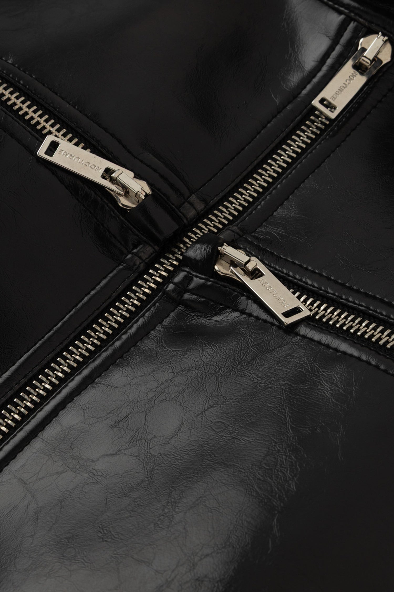 Cropped Faux Leather Biker Jacket