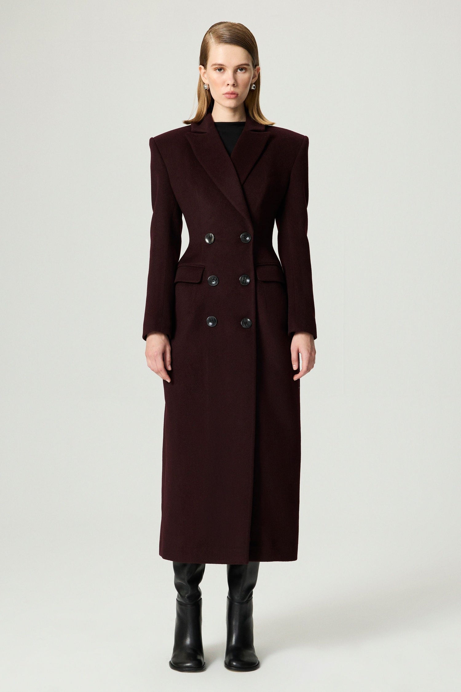 Tailored Double-Breasted Maxi Coat