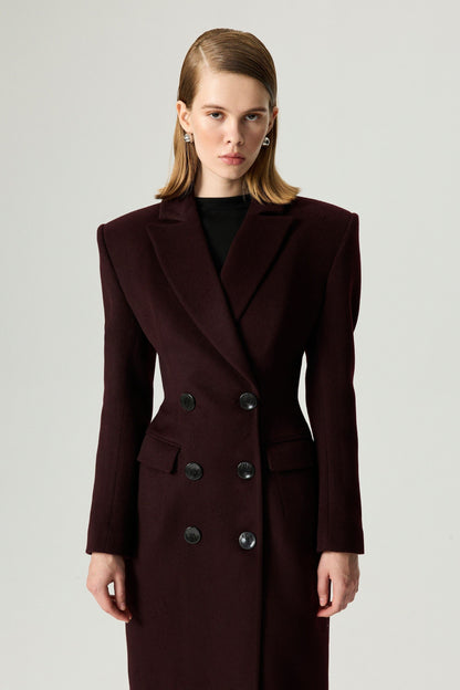 Tailored Double-Breasted Maxi Coat