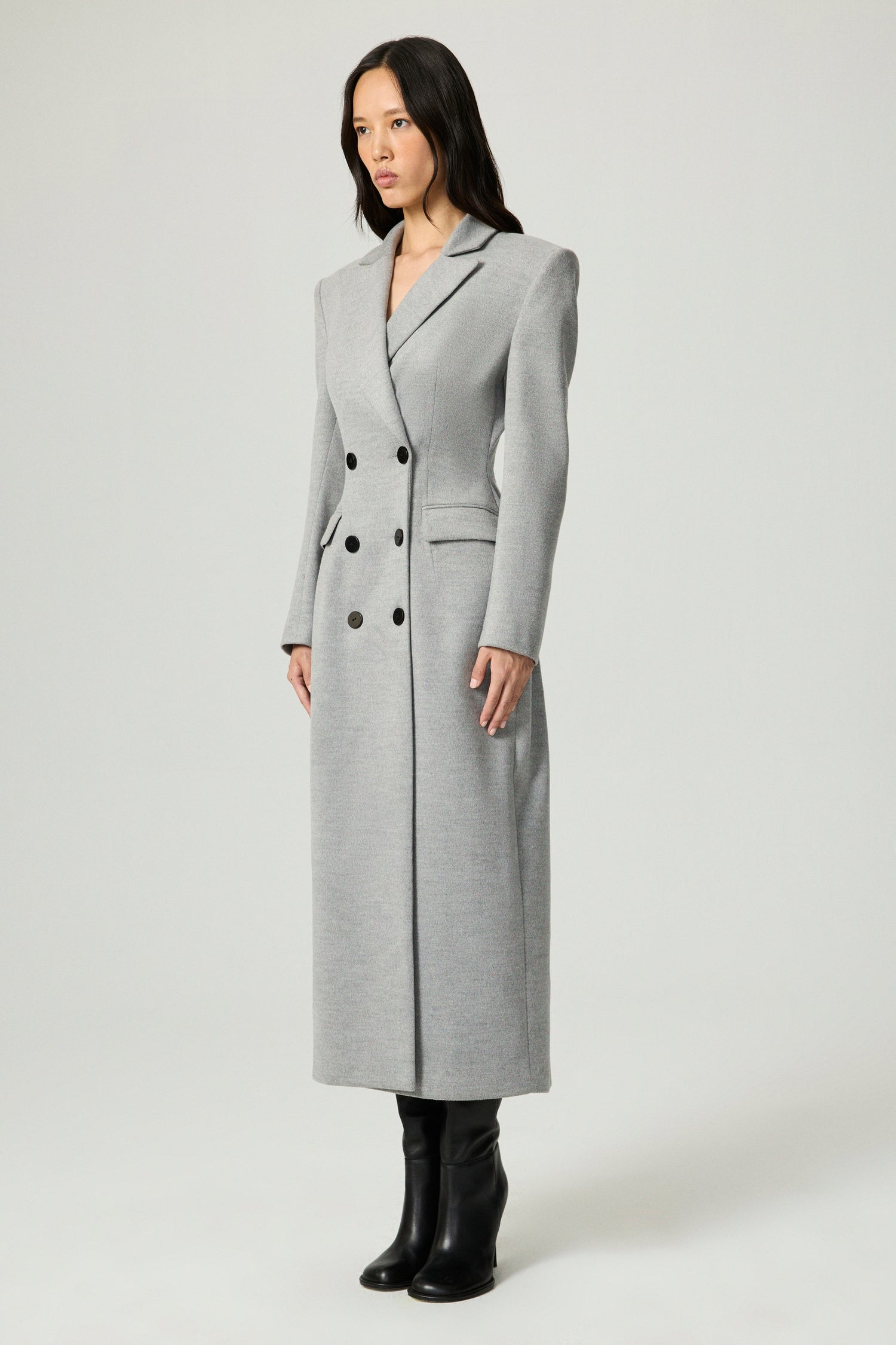 Structured Double-Breasted Maxi Coat