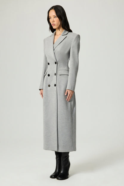 Structured Double-Breasted Maxi Coat