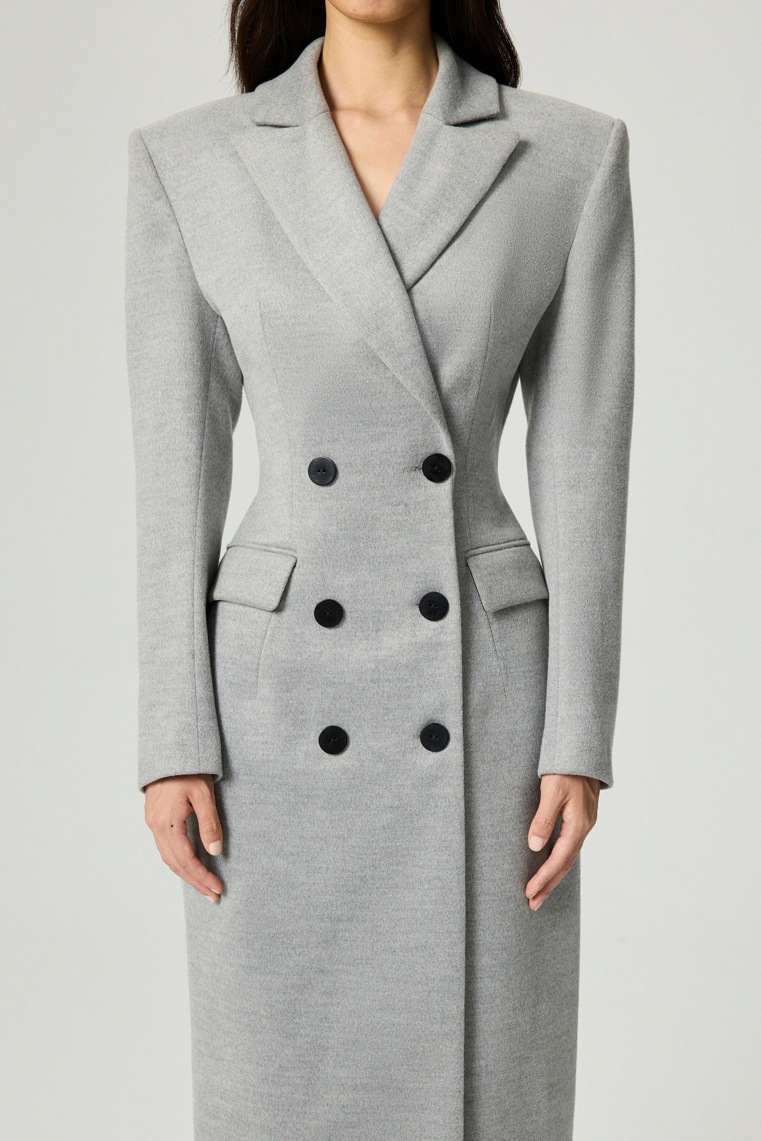 Structured Double-Breasted Maxi Coat