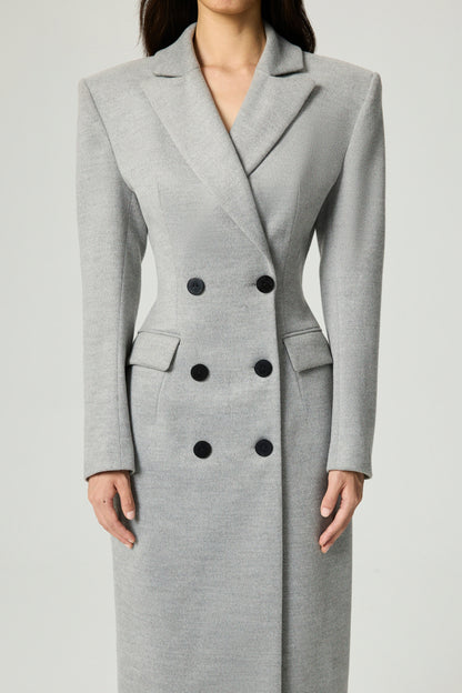 Structured Double-Breasted Maxi Coat