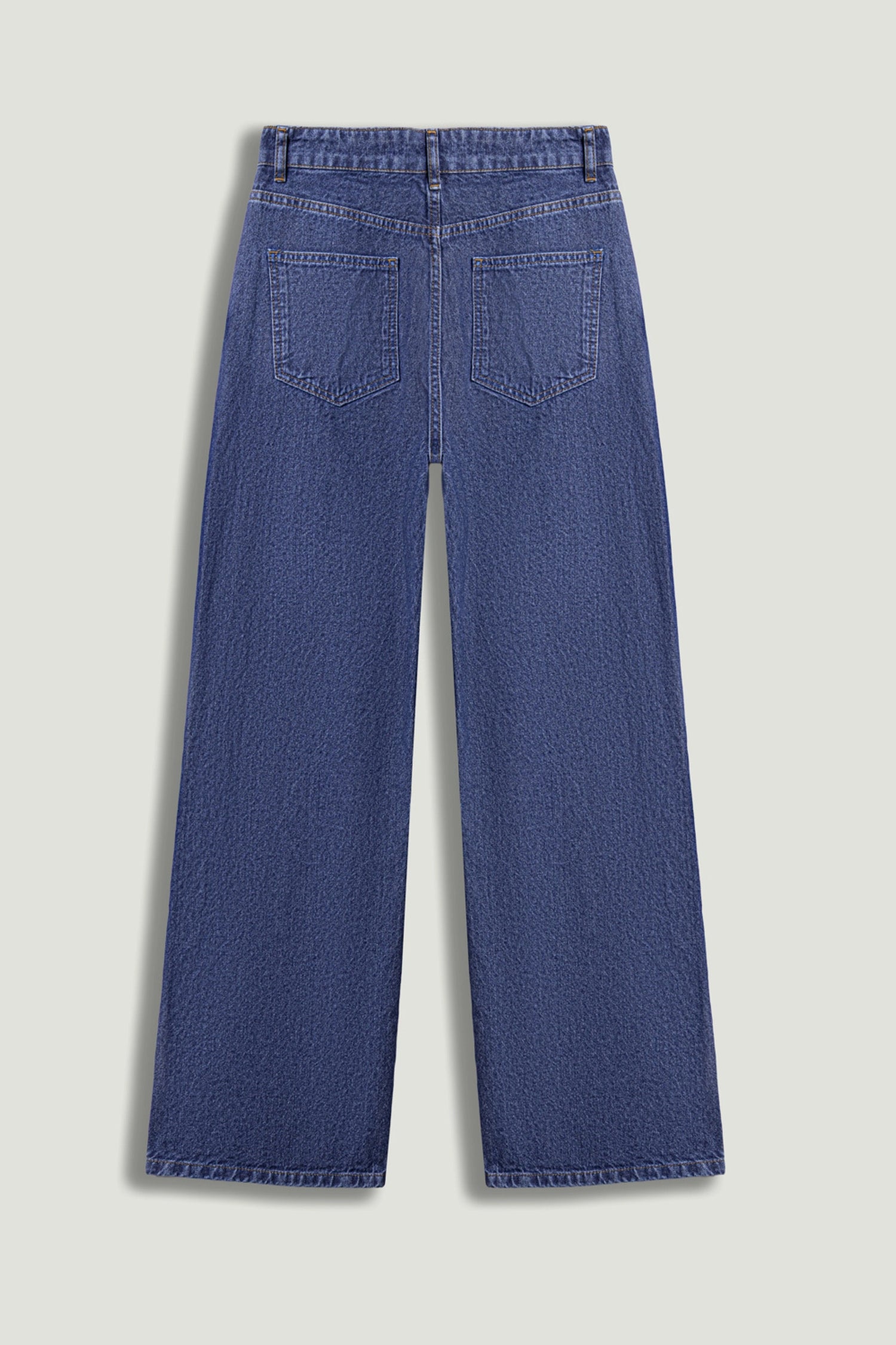 Eyelet Detail Wide-Leg Denim Pants