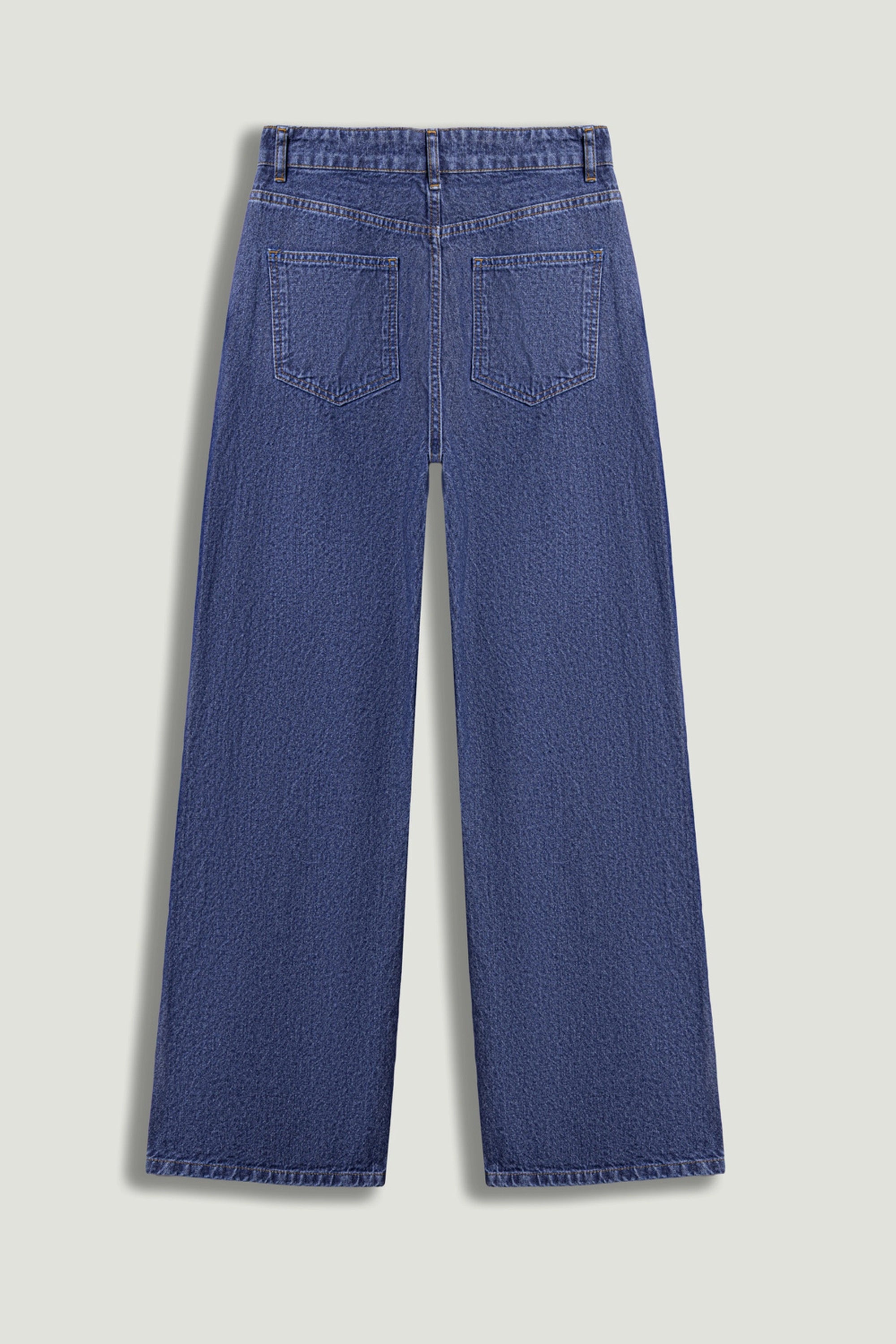 Eyelet Detail Wide-Leg Denim Pants
