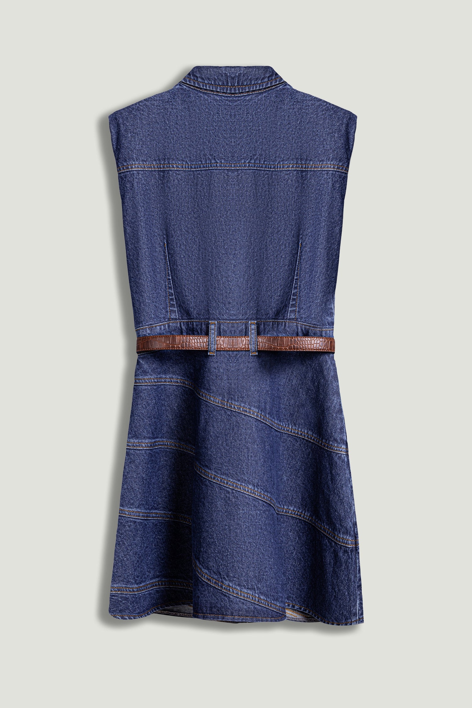 Belted Denim Mini Dress