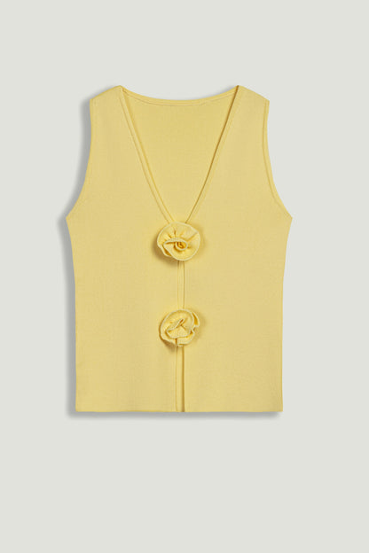 Floral Cut-Out Knit Top