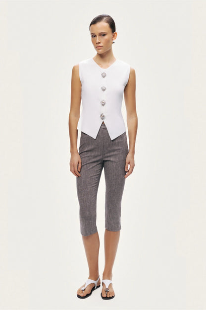 Embellished Sleeveless Knit Top