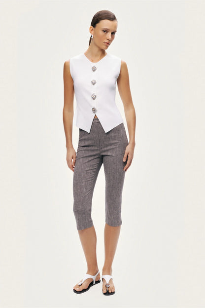 Embellished Sleeveless Knit Top