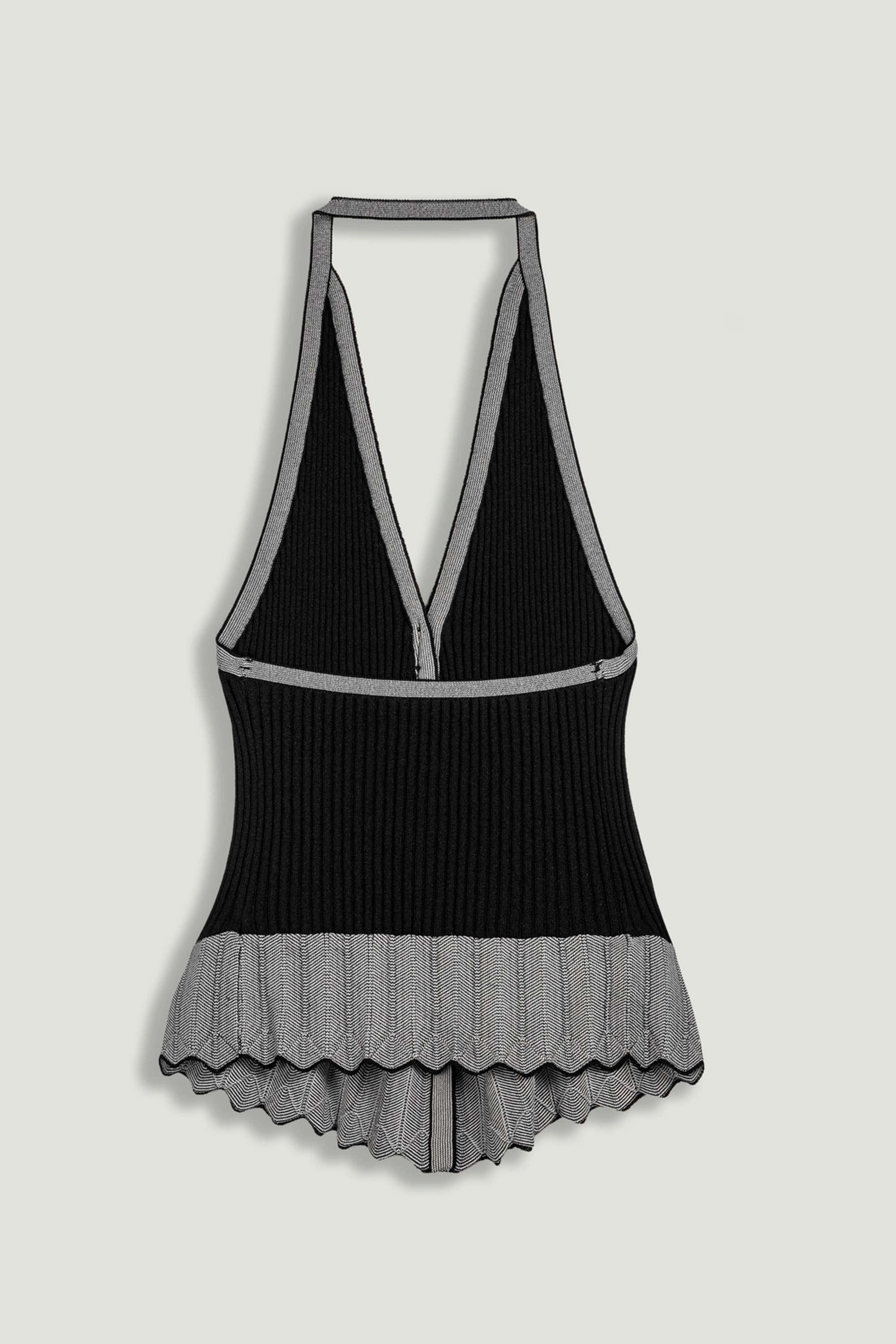 Halter Ribbed Knit Top