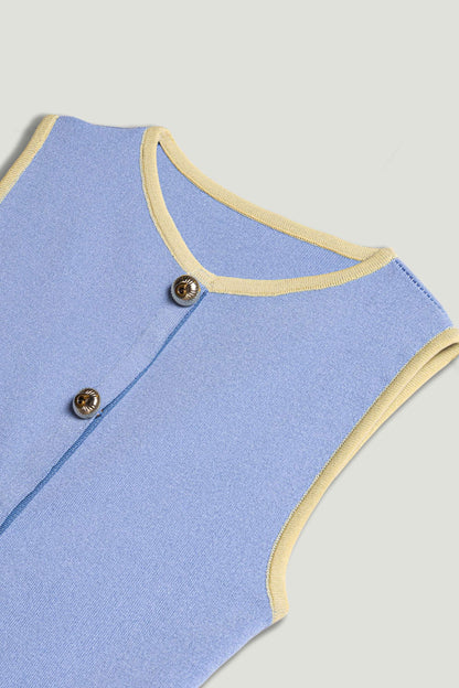 Button-Embellished Knit Top