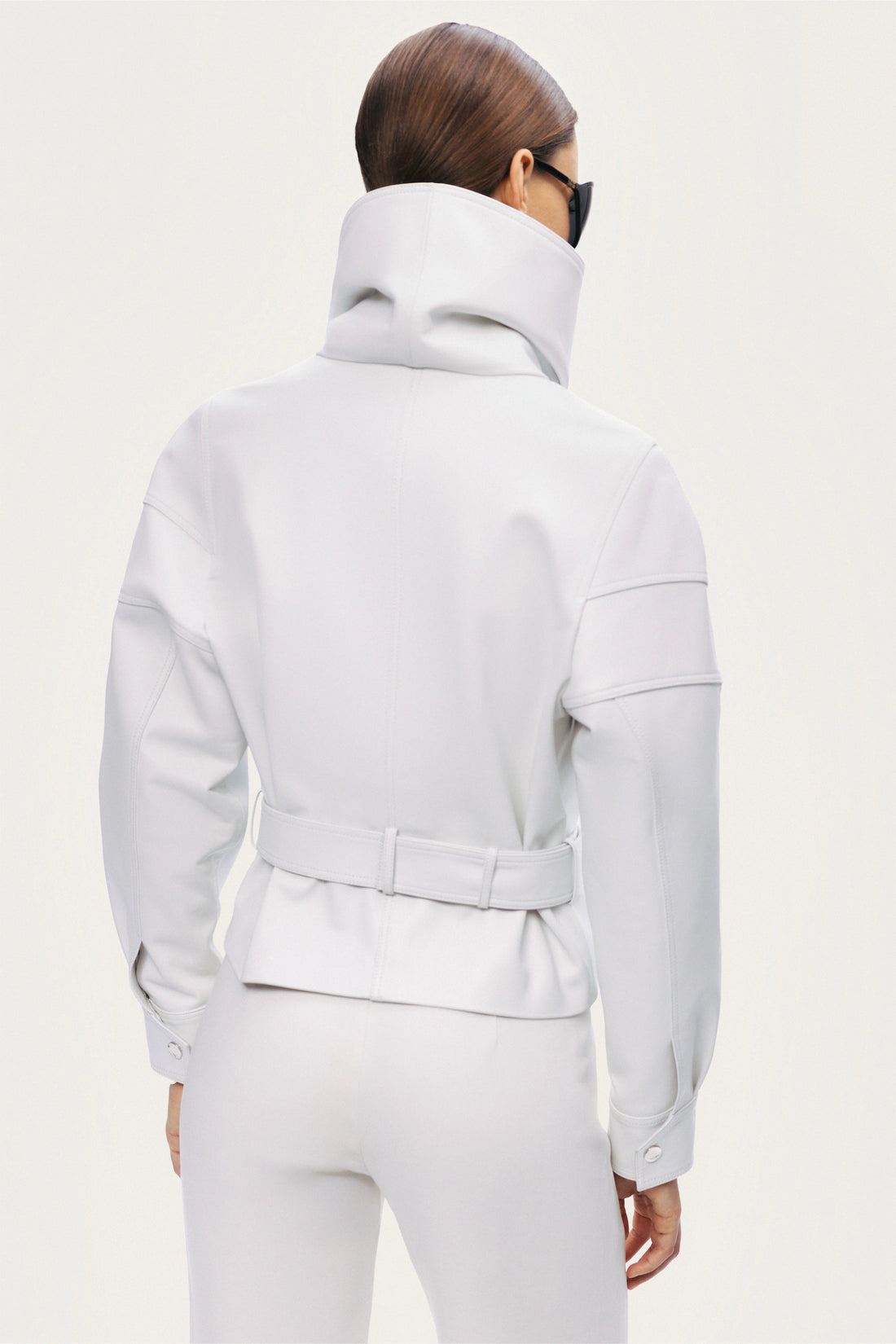 High-Neck Belted Jacket