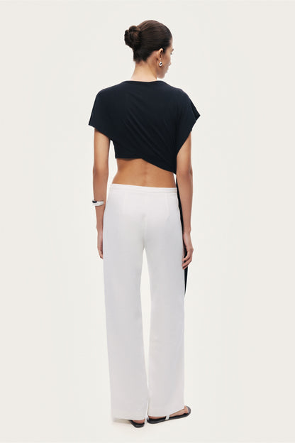 Asymmetric Tie-Detail Blouse