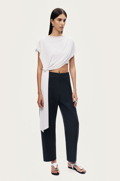 Asymmetric Tie-Front Crop Top