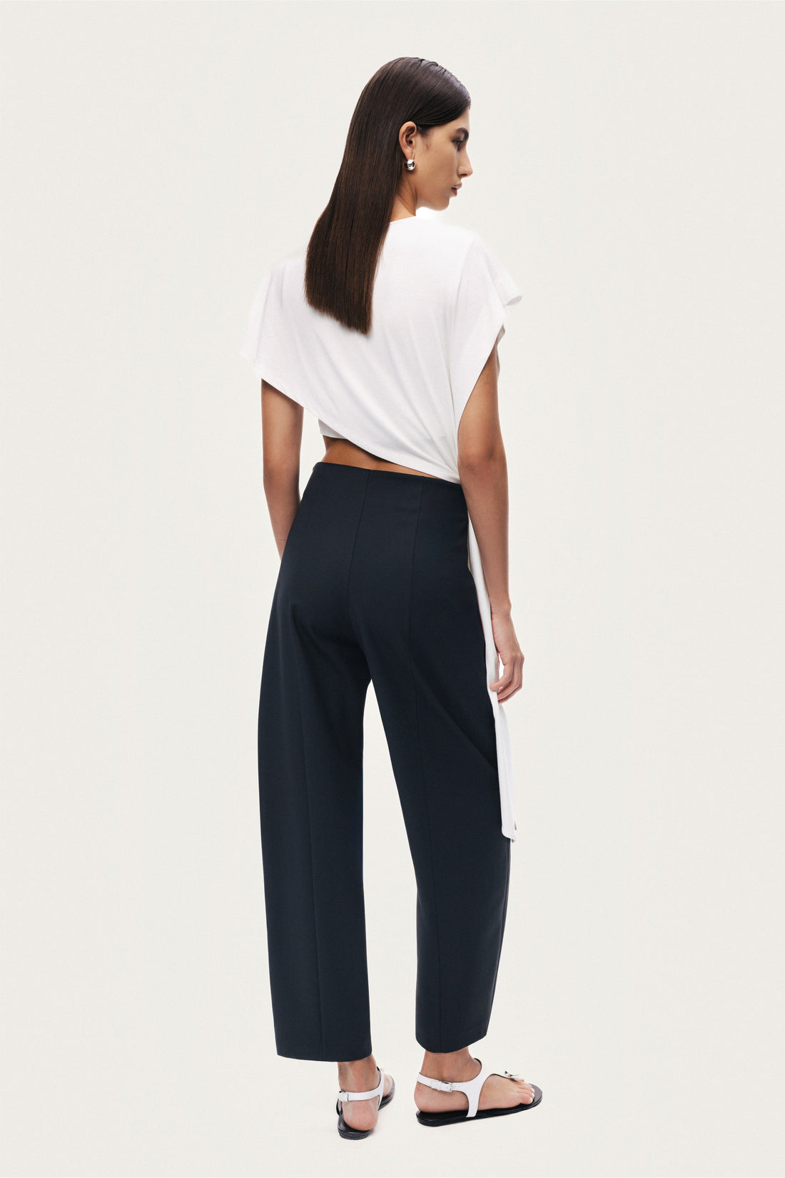 Asymmetric Tie-Front Crop Top