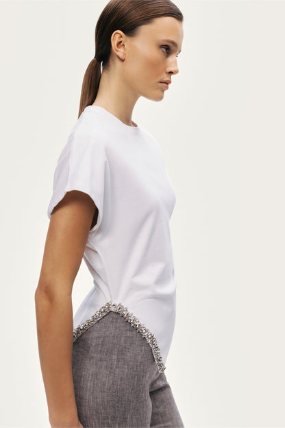 Embellished Asymmetric T-Shirt