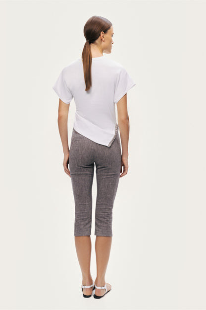 Embellished Asymmetric T-Shirt
