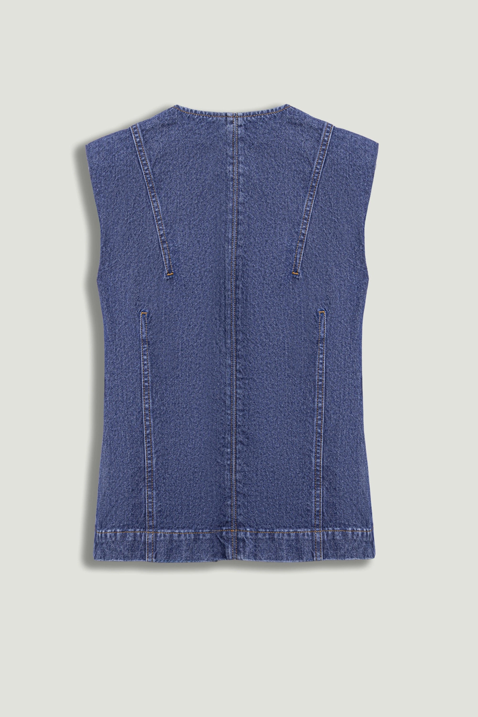 Button-Front Denim Vest
