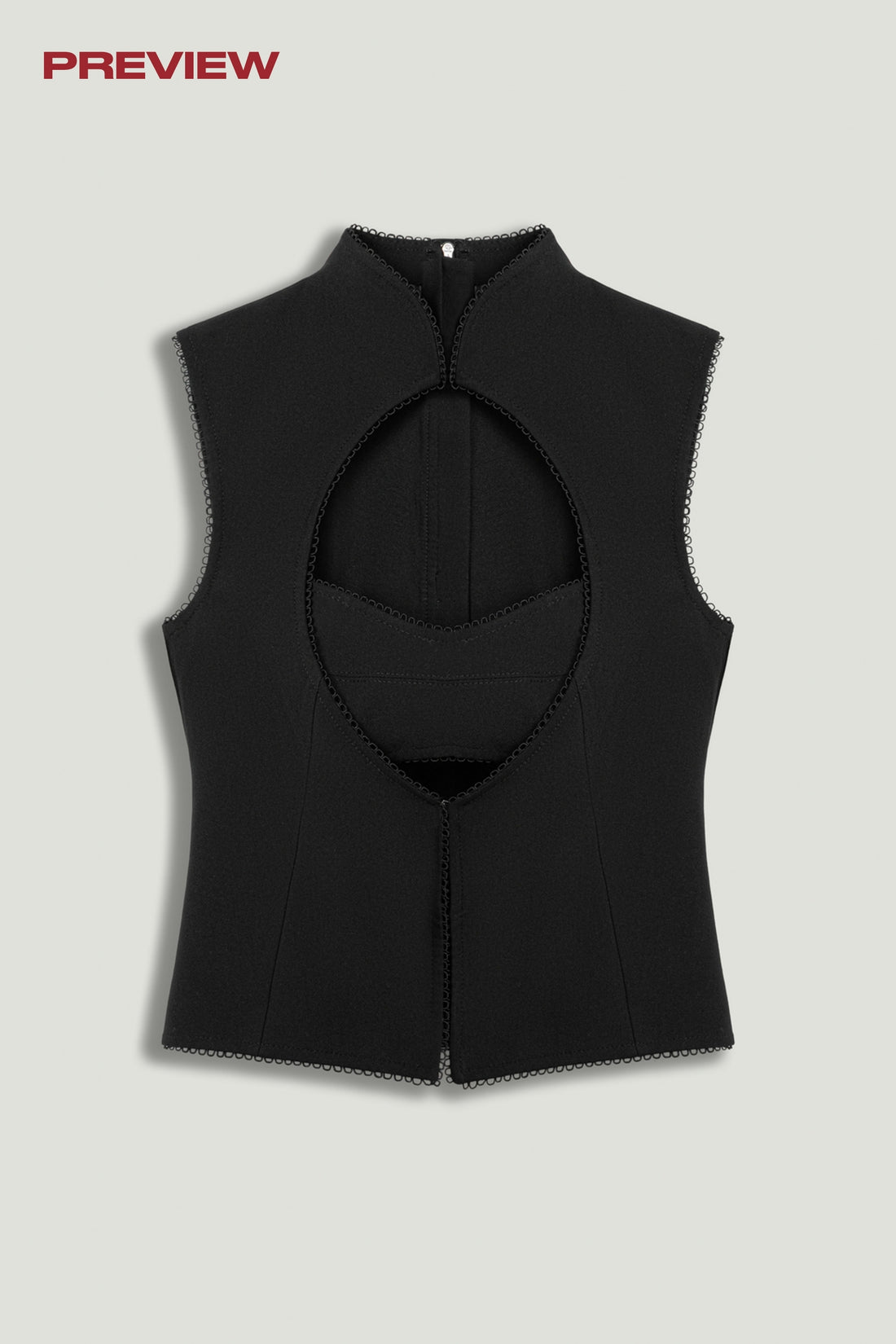 Black Braid-Trim Bustier Top with Built-In Bra