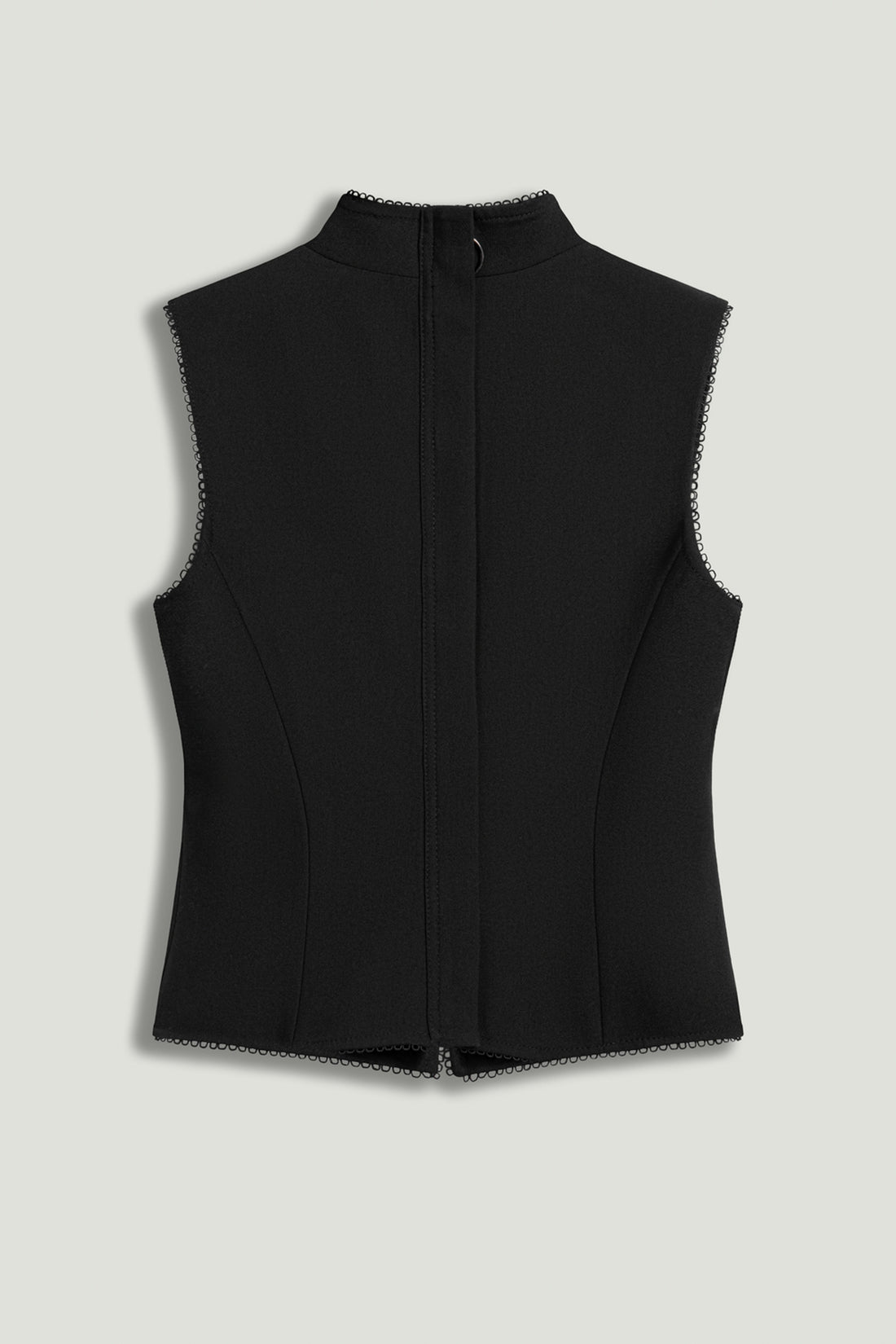 Black Braid-Trim Bustier Top with Built-In Bra