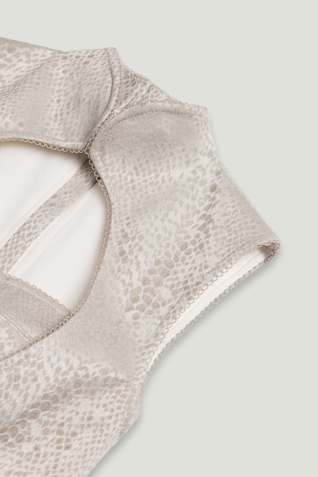 Braid-Trim Bustier Top with Built-In Bra