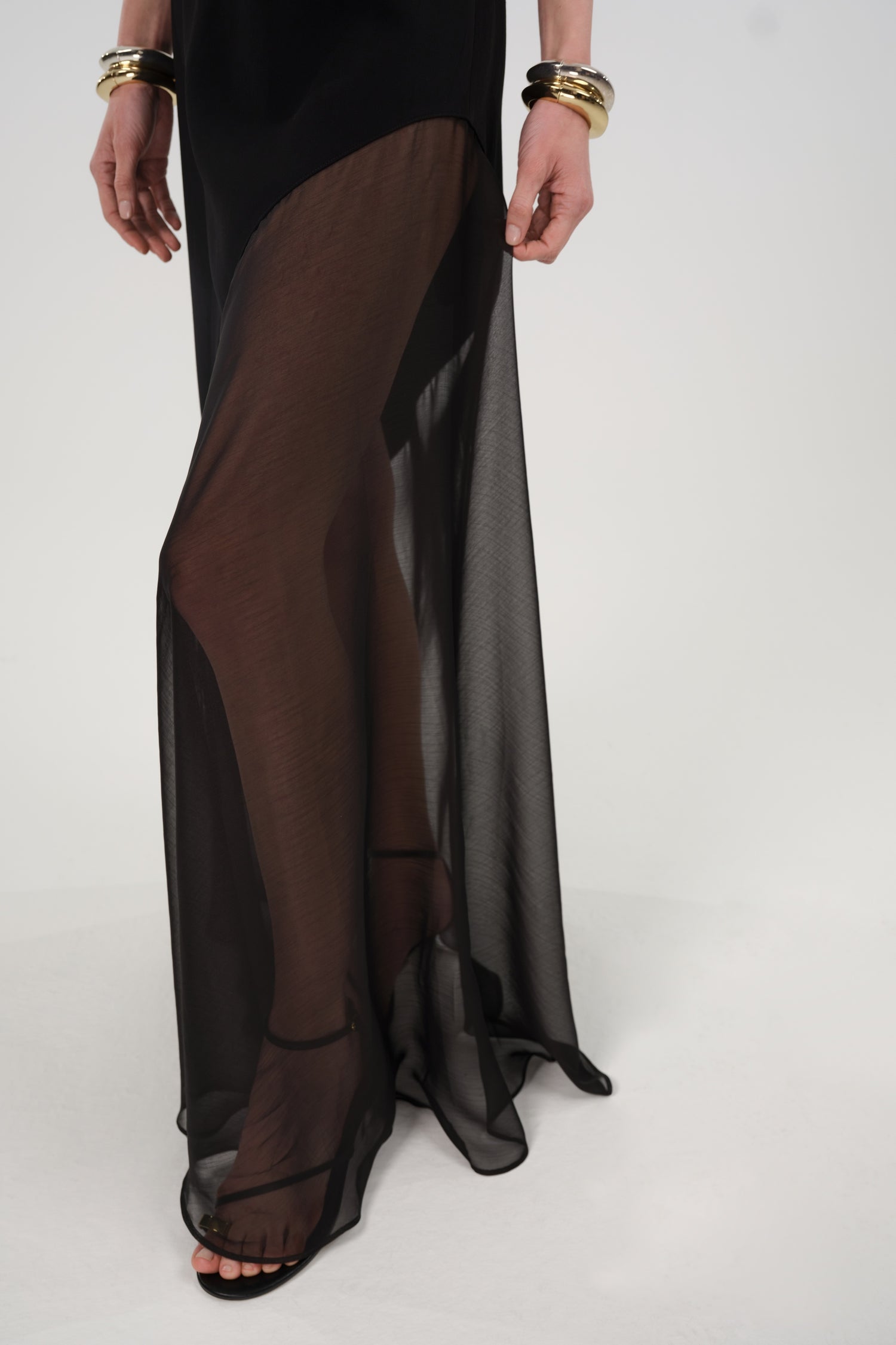 sheer skirt maxi dress ALIGNE Zane Sleeveless Sheer Skirt Maxi Dress