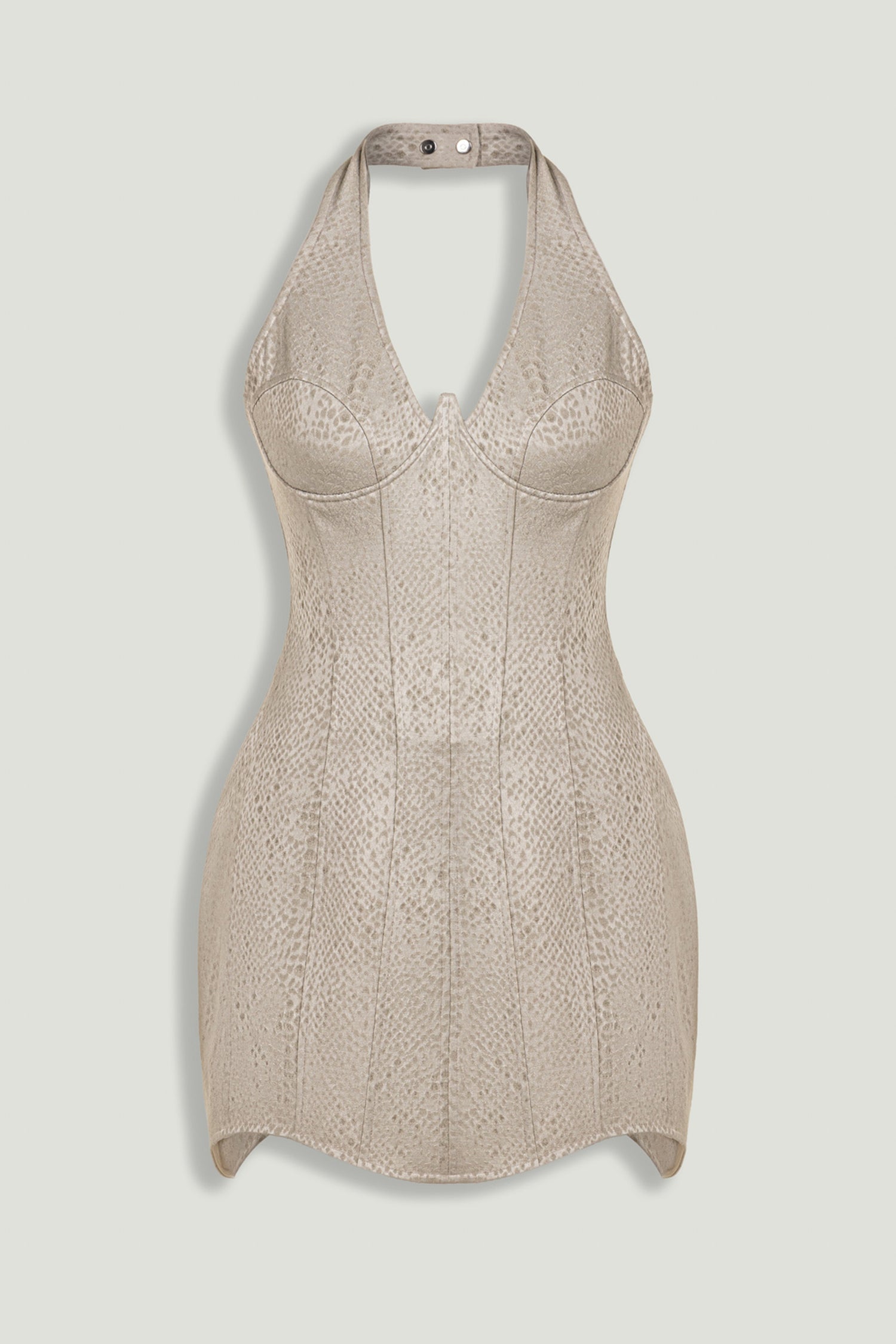 Snake-Print Boned Mini Corset Dress