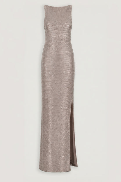 Sequin Open Back Maxi Dress