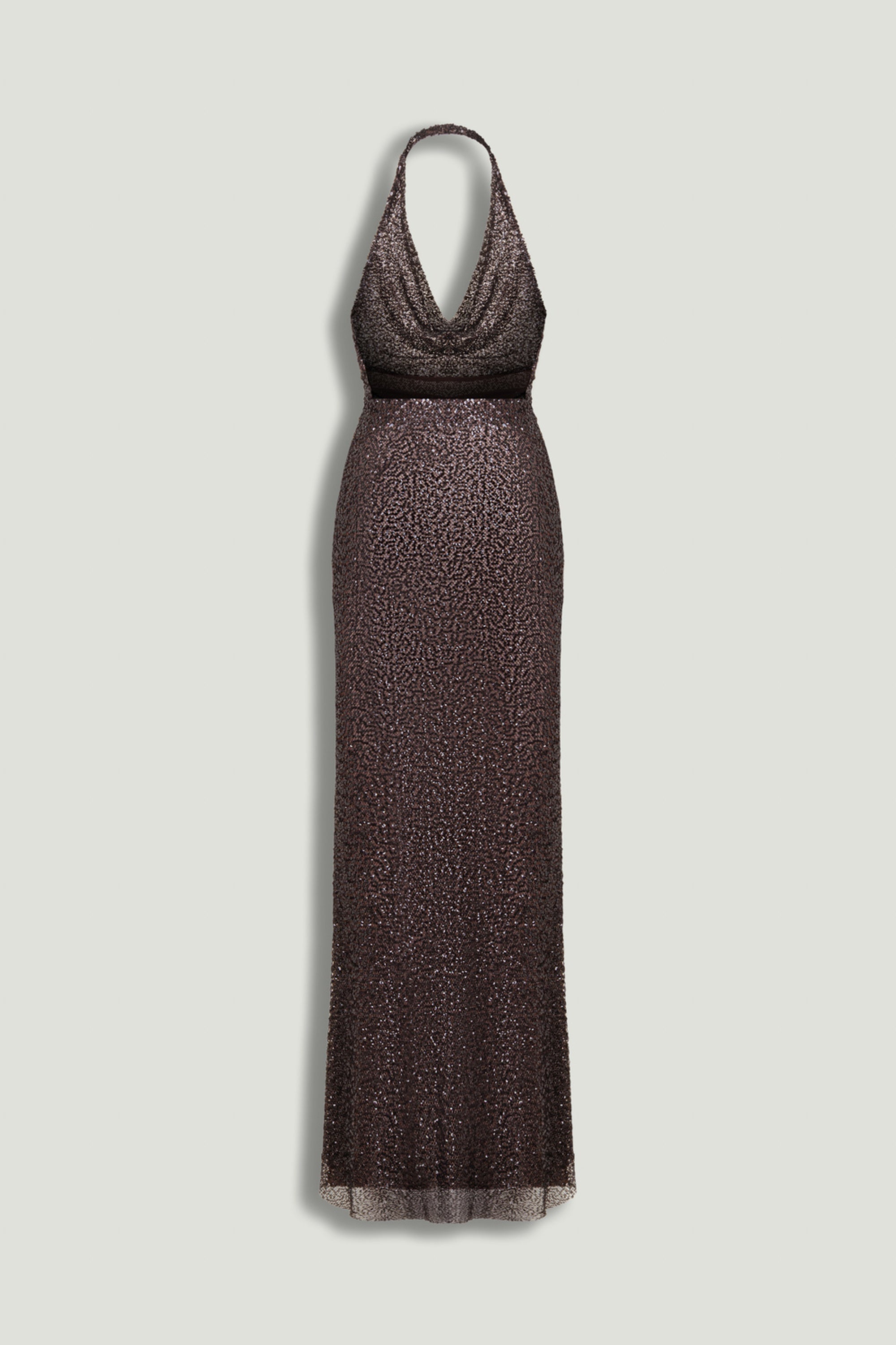 Off-Shoulder Sequin Embellished Maxi Dress