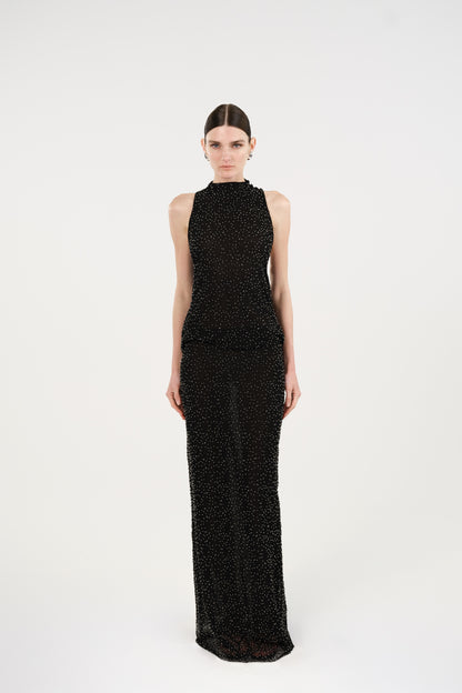 Stone-Embellished Maxi Dress