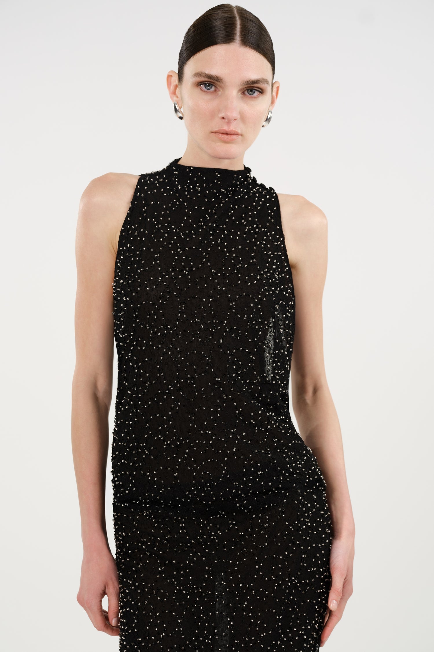 Stone-Embellished Maxi Dress