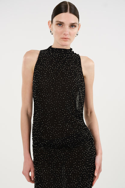 Stone-Embellished Maxi Dress