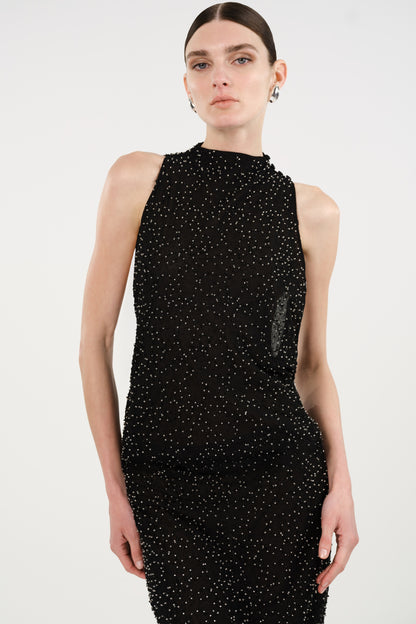 Stone-Embellished Maxi Dress