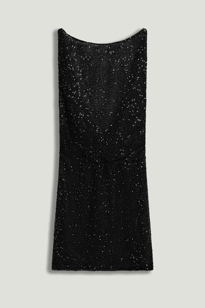 Sequin Open Back Mini Dress
