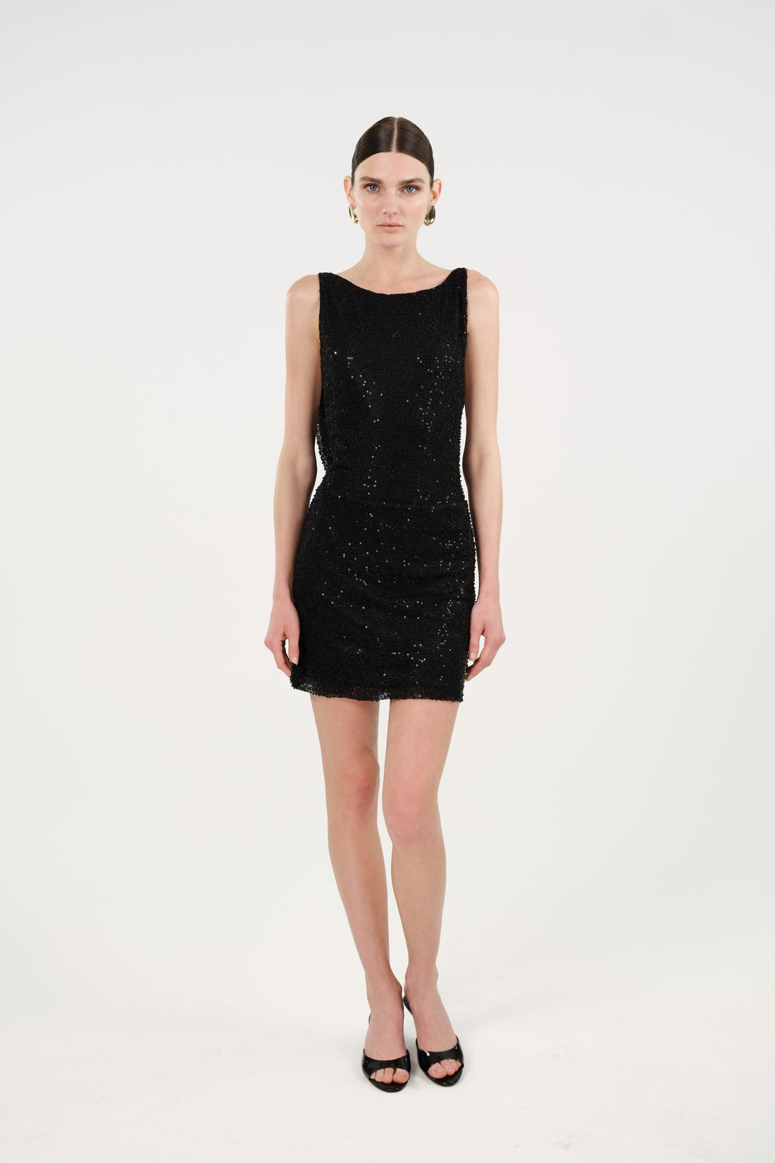 Sequin Open Back Mini Dress