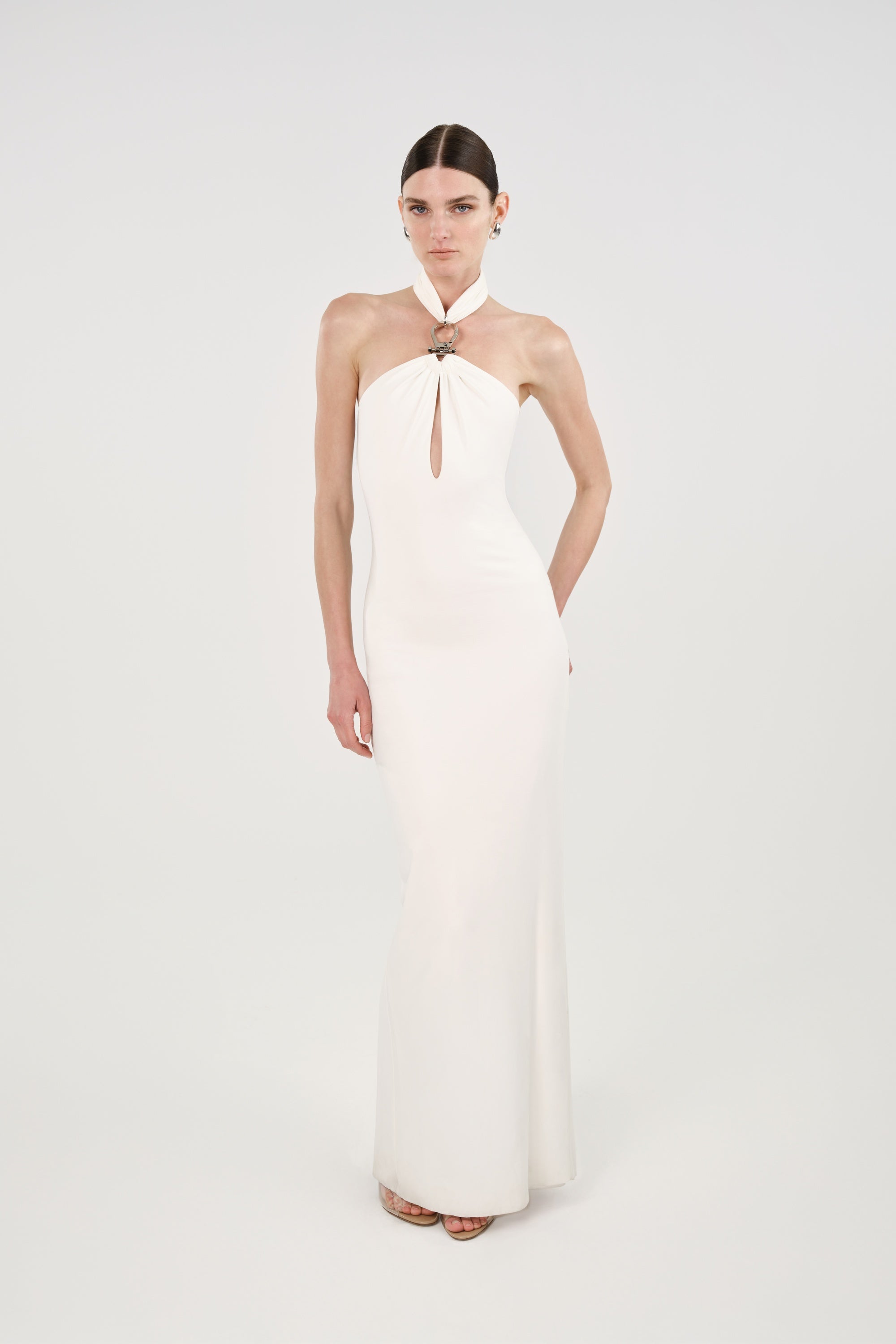 Cut-Out Detail Embellished Maxi Dress