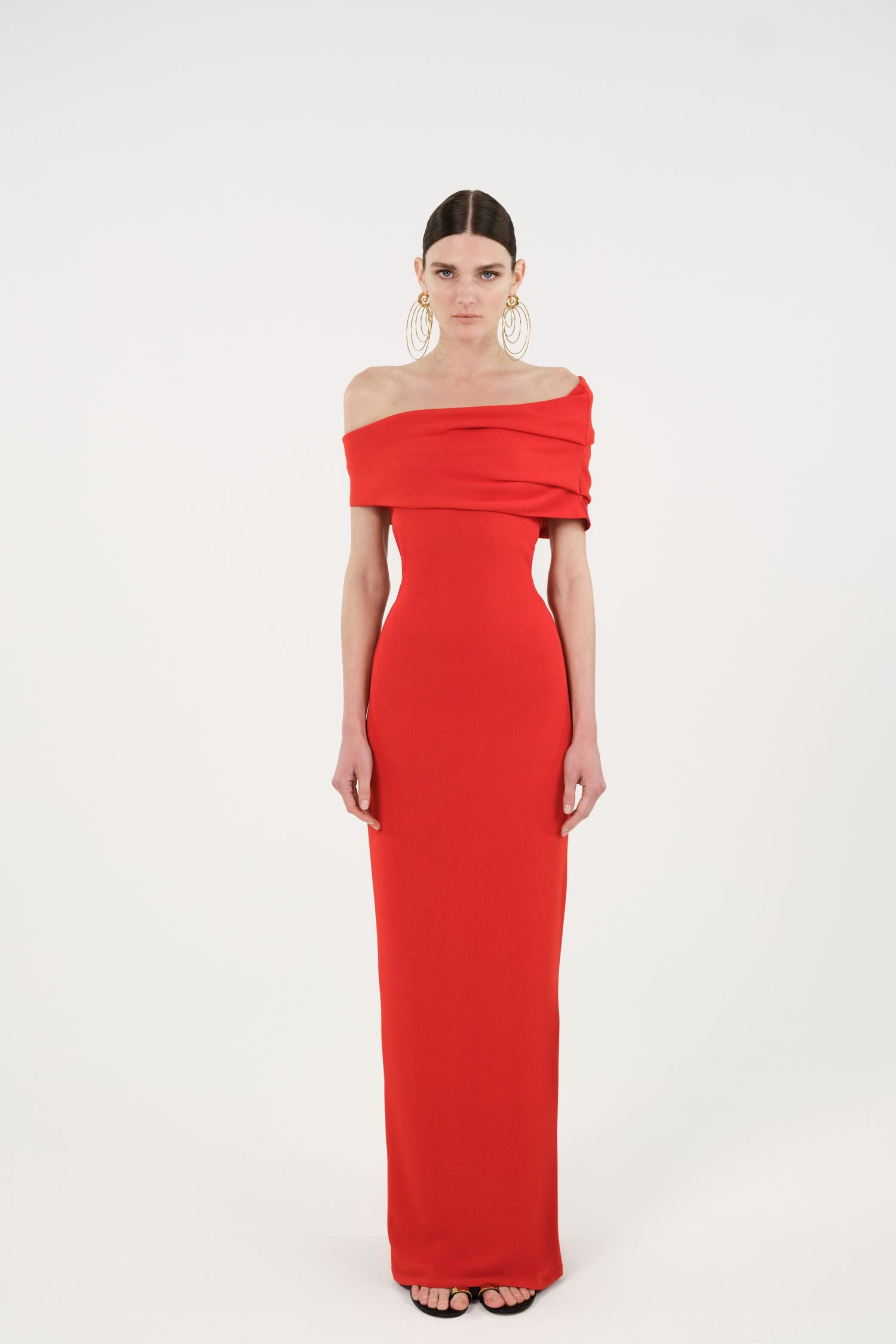Asymmetric Strapless Maxi Dress