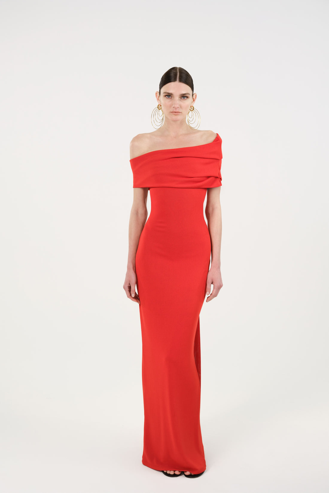 Asymmetric Strapless Maxi Dress