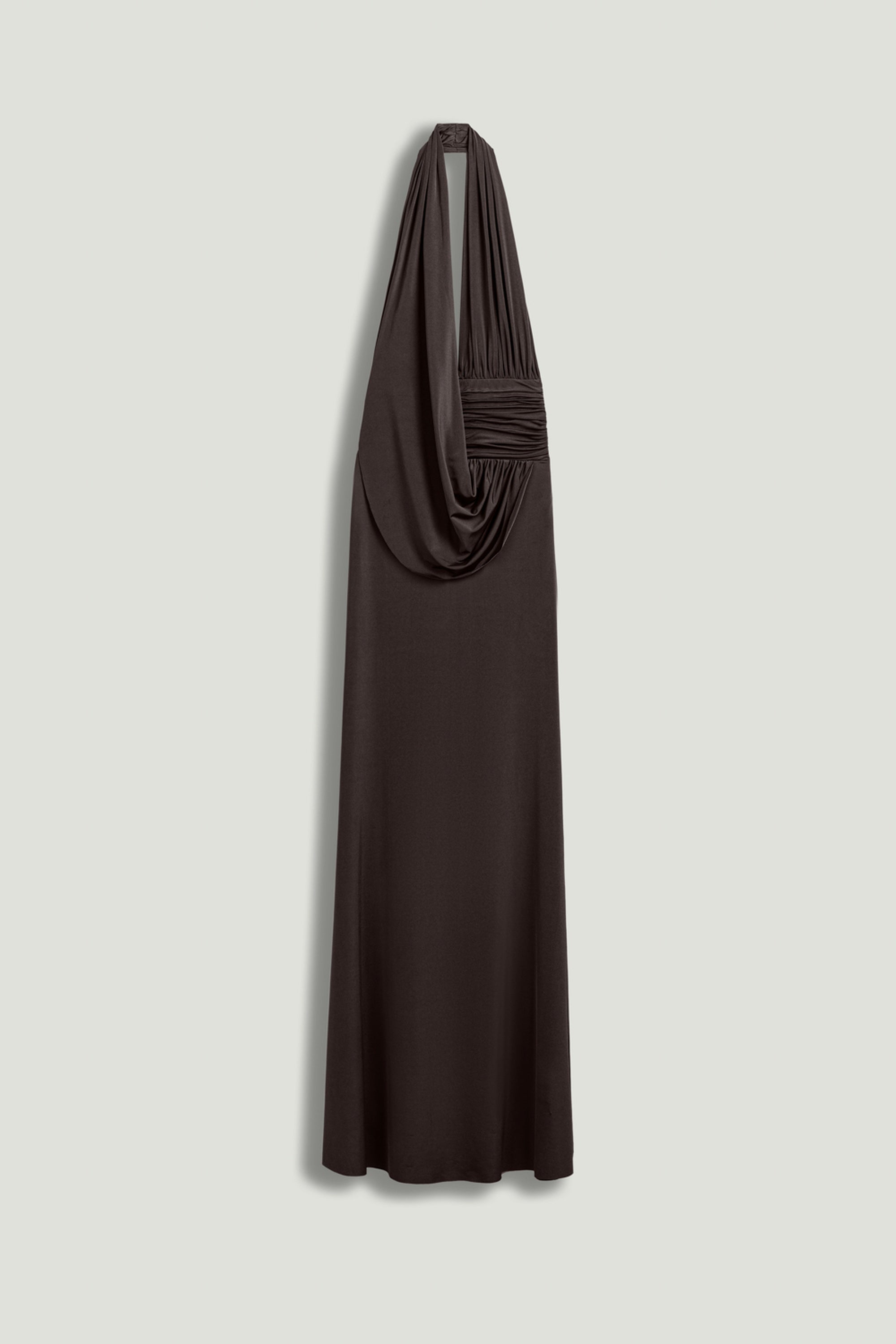 Draped Halter Neck Maxi Dress