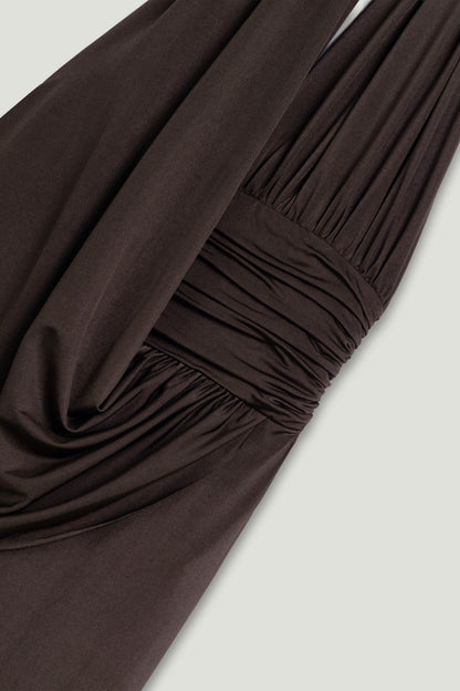Draped Halter Neck Maxi Dress