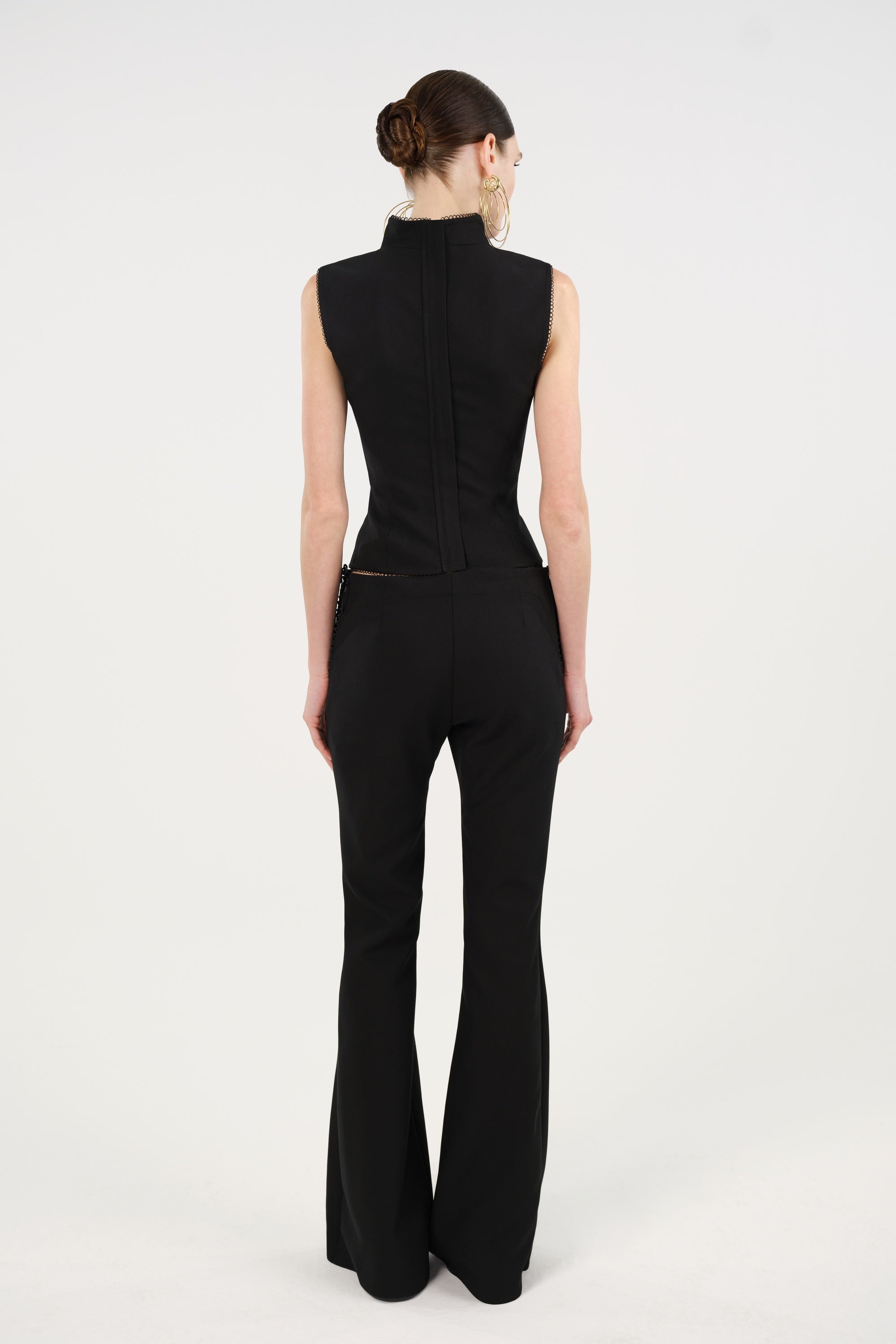 Side-Tie Low-Rise Slim Fit Trousers