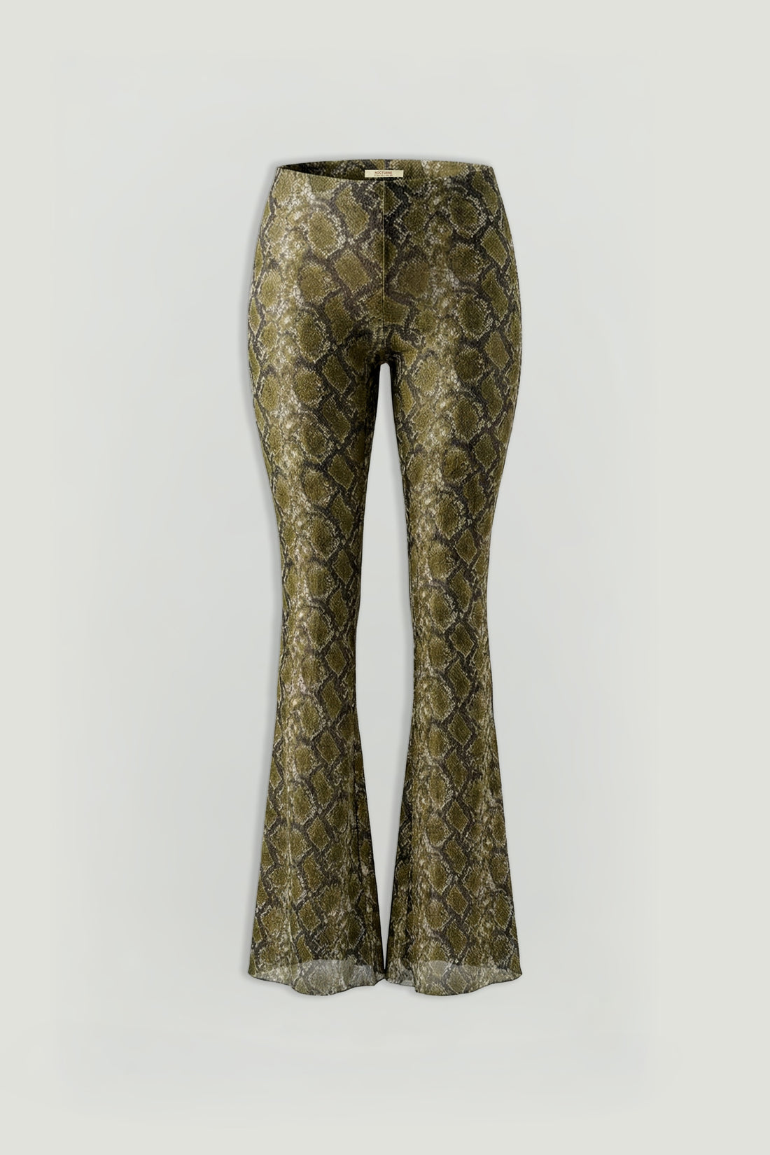 Snake Print Low-Rise Flare Trousers