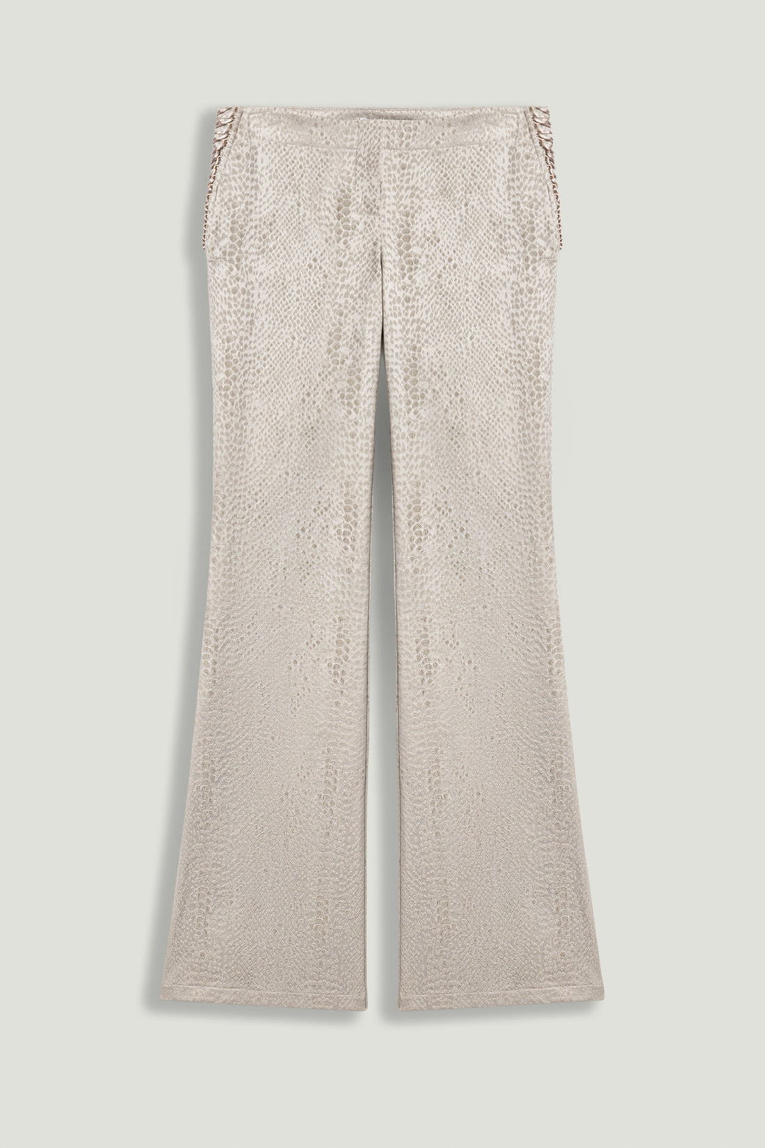 Snake Print Jacquard Flare Trousers