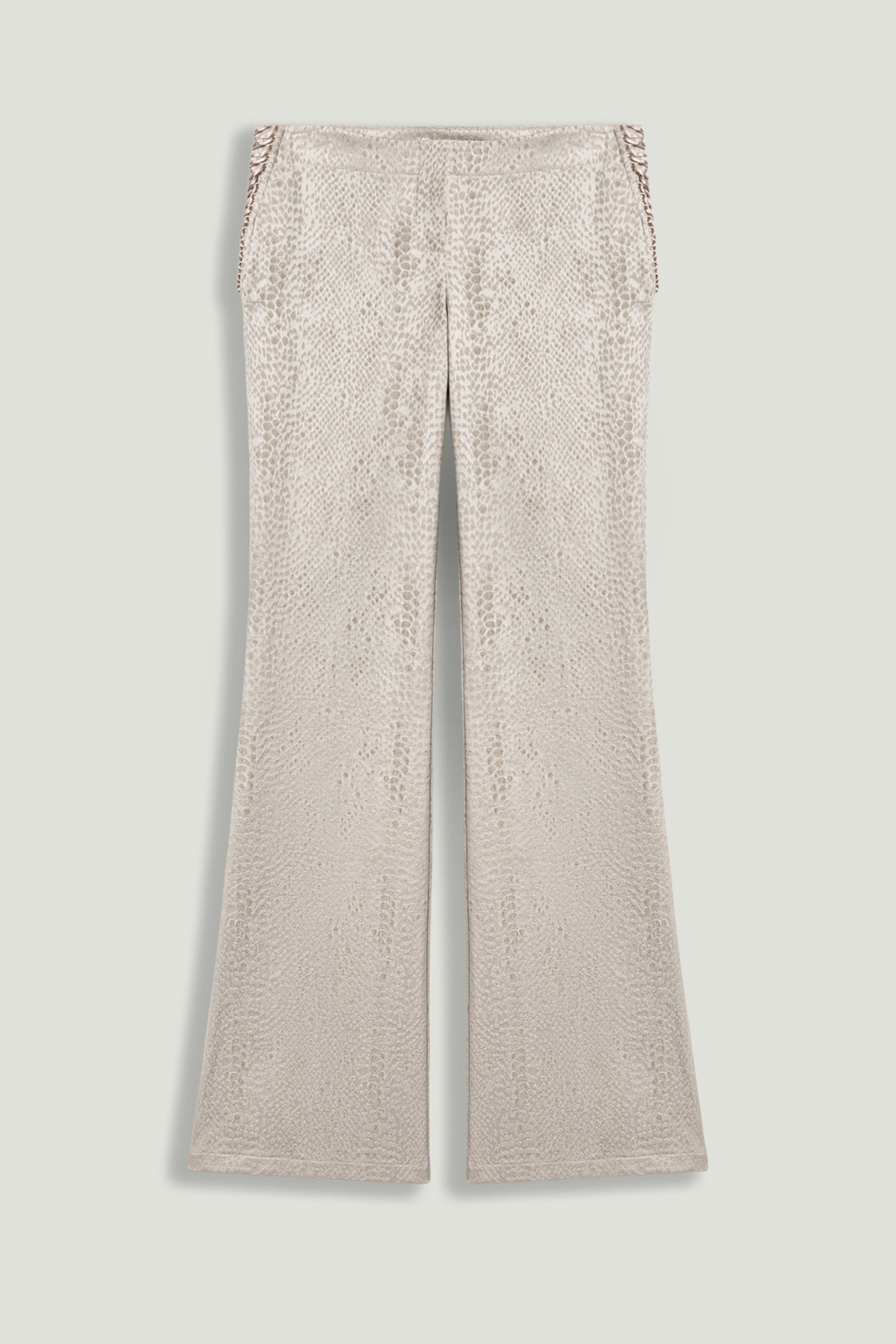 Snake Print Jacquard Flare Trousers