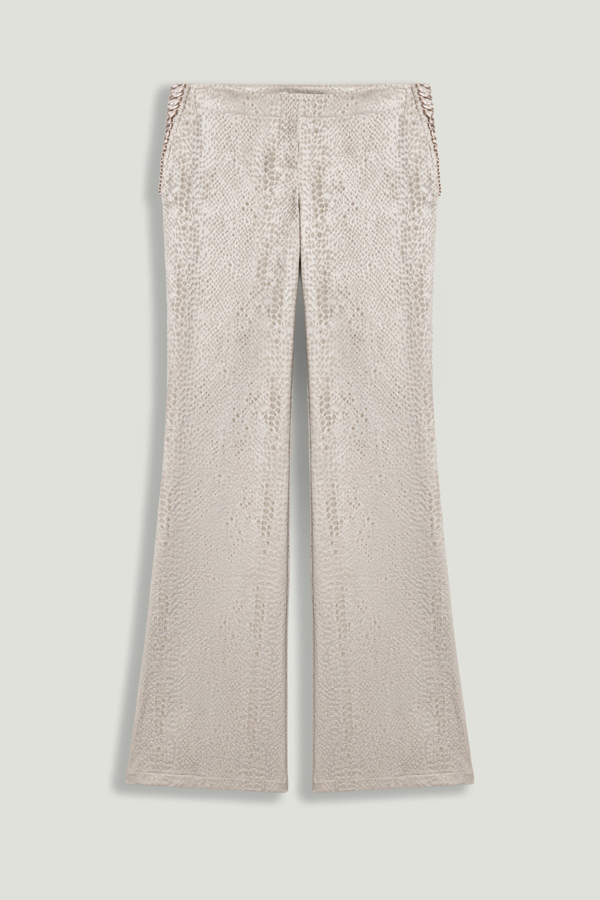 Snake Print Jacquard Flare Trousers