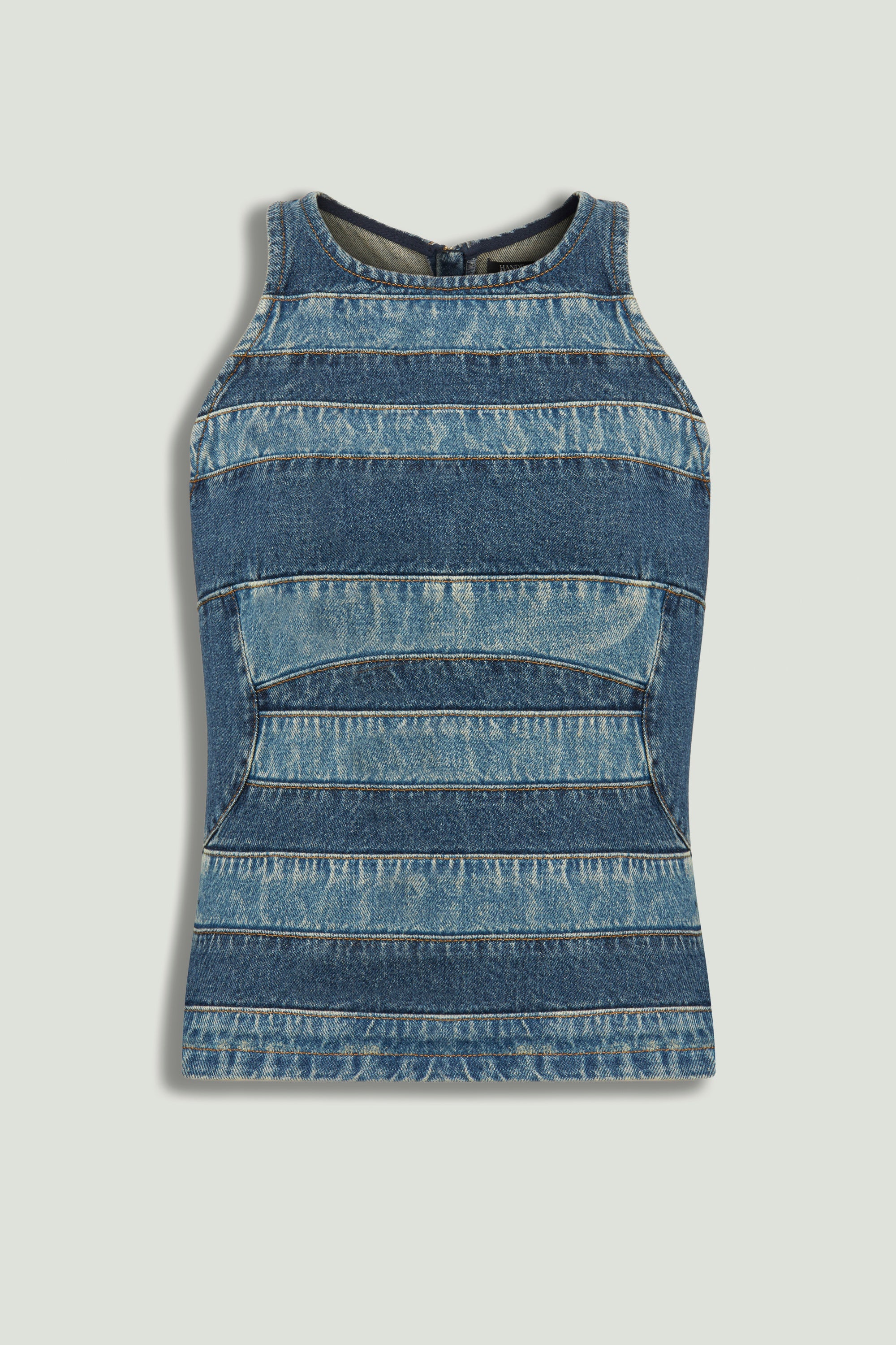 Halter Neck Denim Blouse